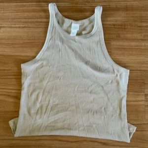 Tan Ribbed Tank Top